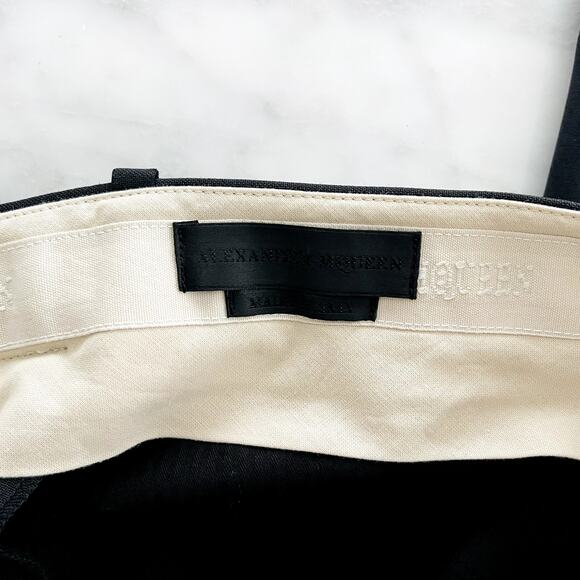 Alexander McQueen Dress Pant Cigarette Flat Front Trouser Wool Black 44 NEW $990 - Picture 7 of 13